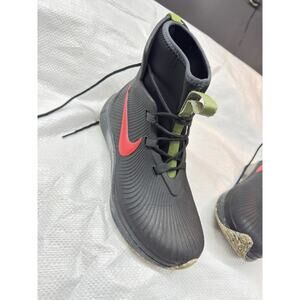Nike Binzie Waterproof Rain Boots Youth Boys Size 5Y Black Red Swoosh BQ5380 001
